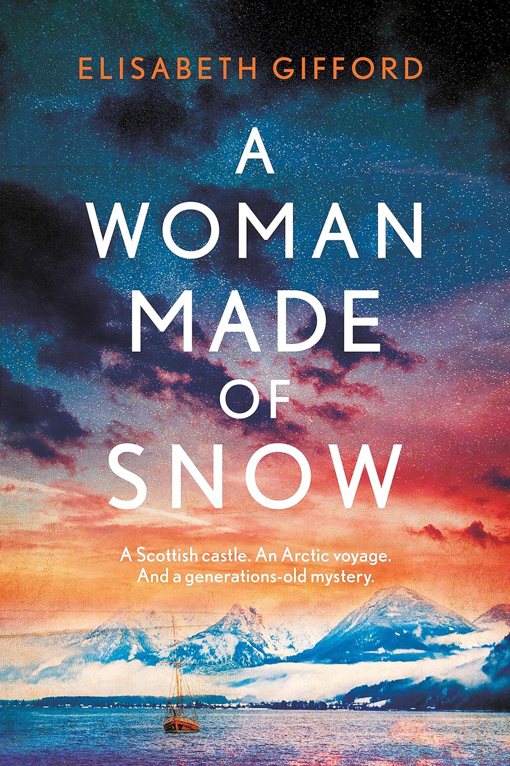 Book cover of 'A Woman Made of Snow' with a scenic background