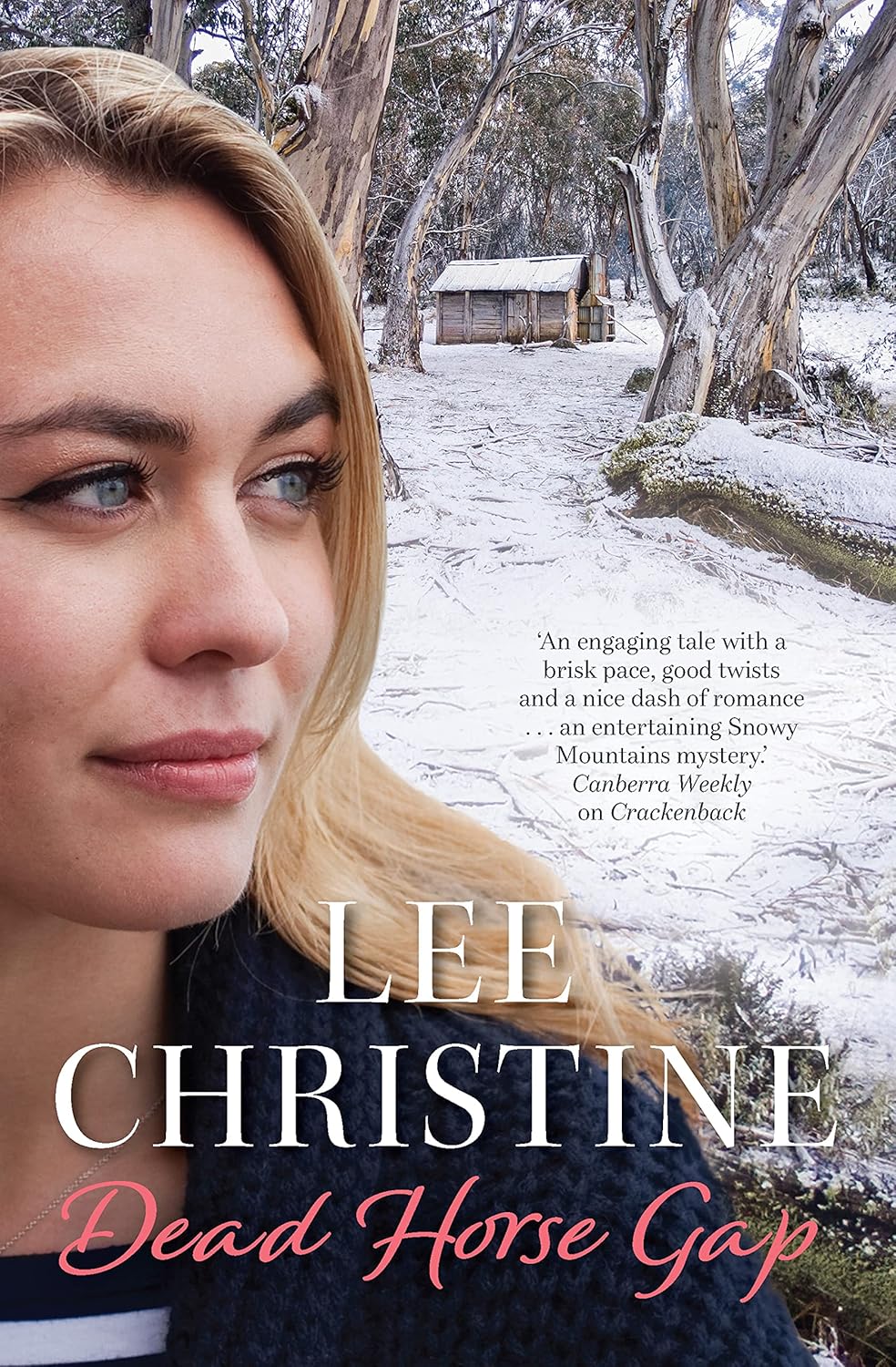 Book cover of 'Dead Horse Gap' by Lee Christine with a snowy landscape and woman's face.