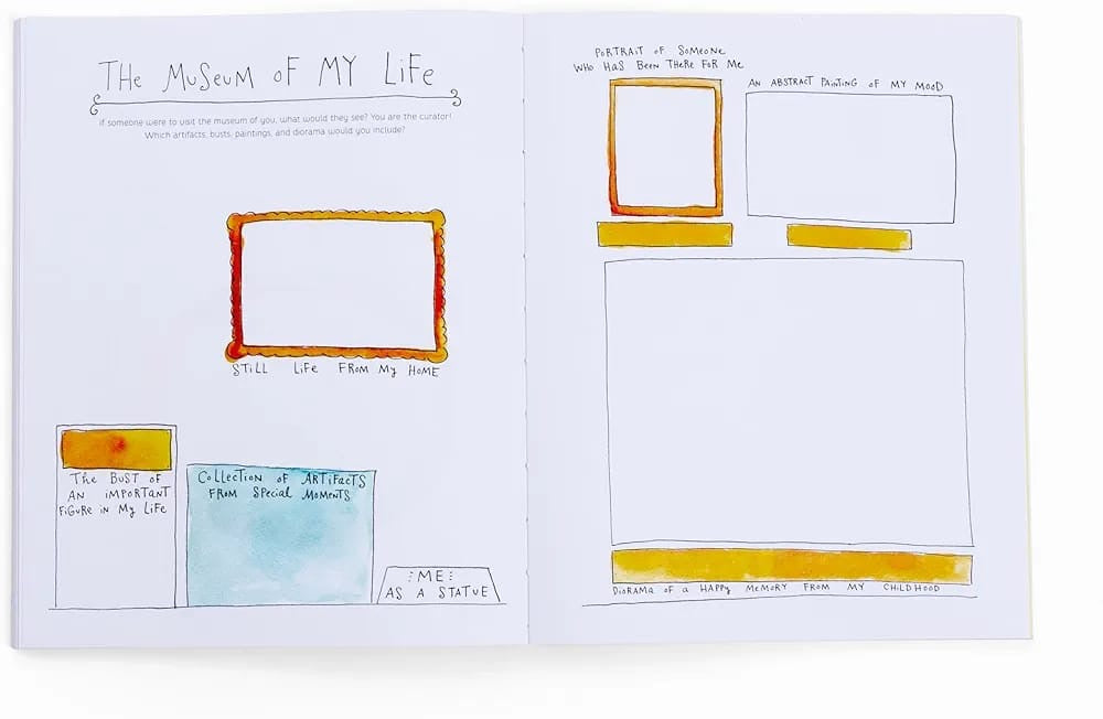 Children's book with illustrations titled 'The Museum of MY Life' on a white background