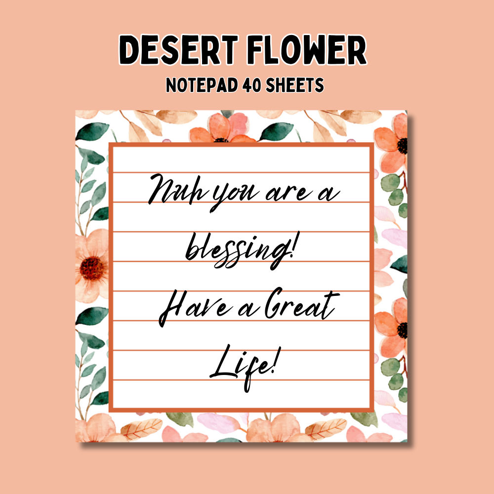 Desert Flower Notepad (3.5x3.5in)