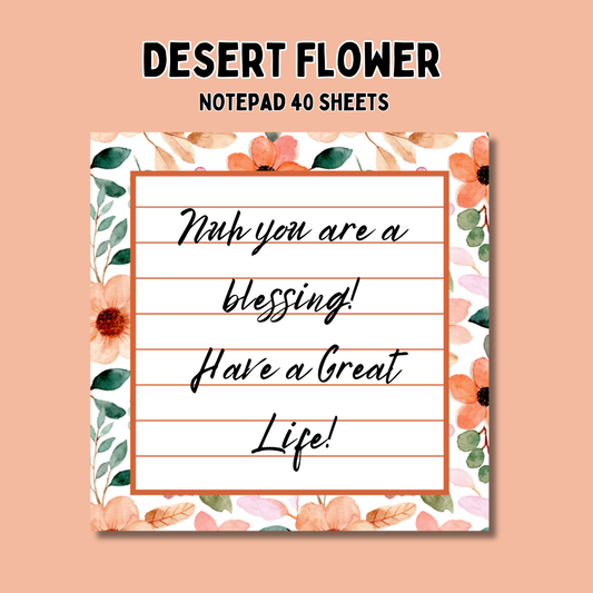 Desert Flower Notepad (3.5x3.5in)