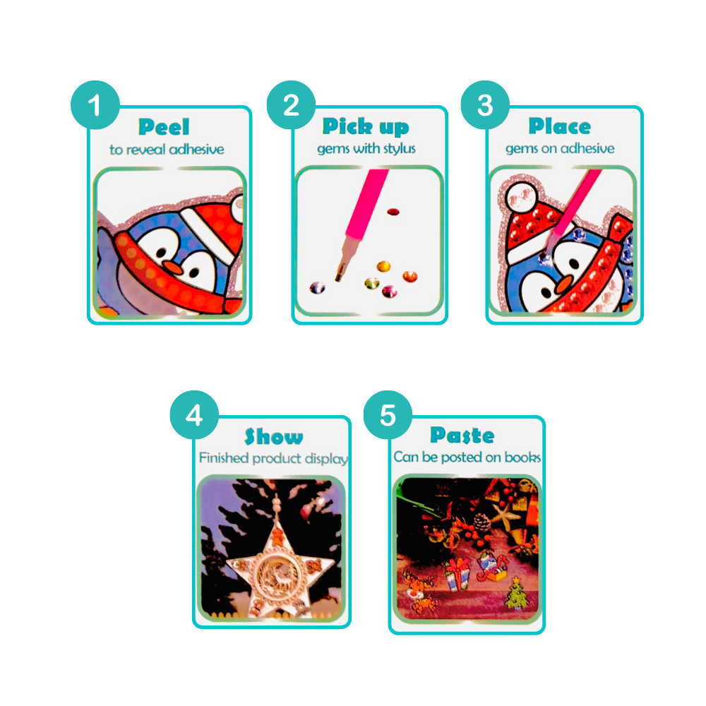 Step-by-step guide for a big gem diamond painting