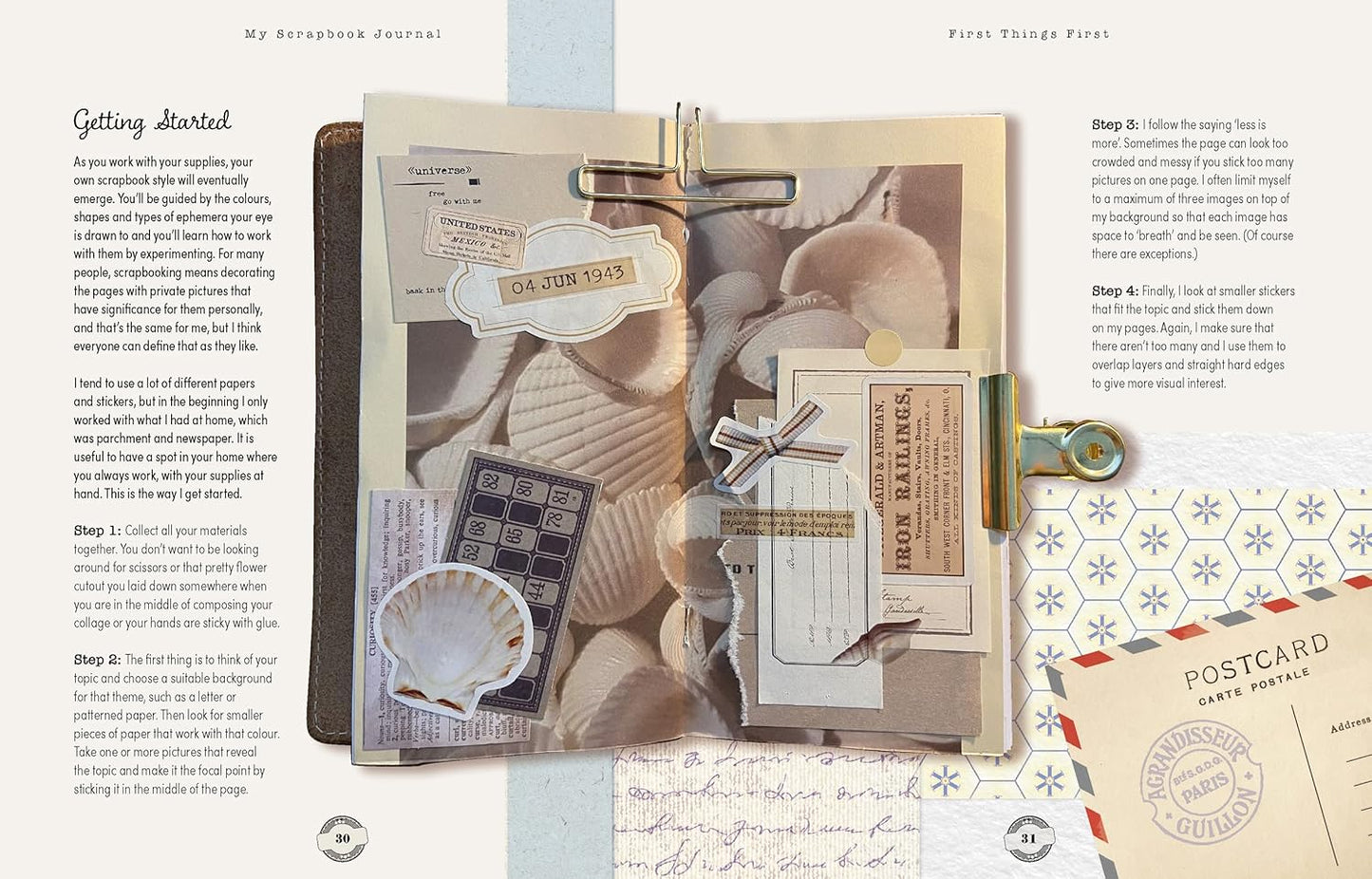 Product catalog page with a notebook, wallet, and decorative items.