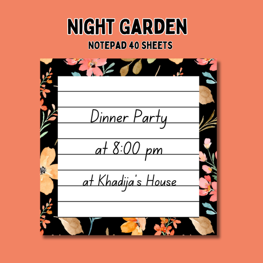 Night Garden Notepad (3.5x3.5in)
