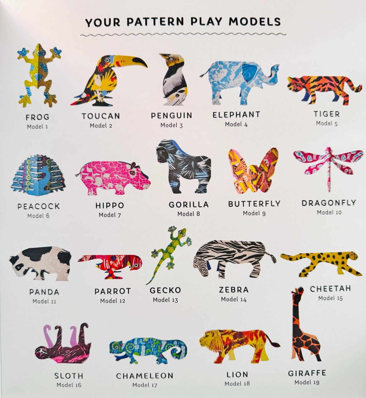Models of all the animals