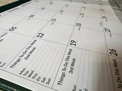 Weekly planner with dates and 'Things To Do' sections.