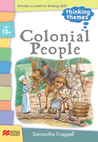 Book cover of 'Colonial People' by Samantha Frappell with illustrations of colonial figures.