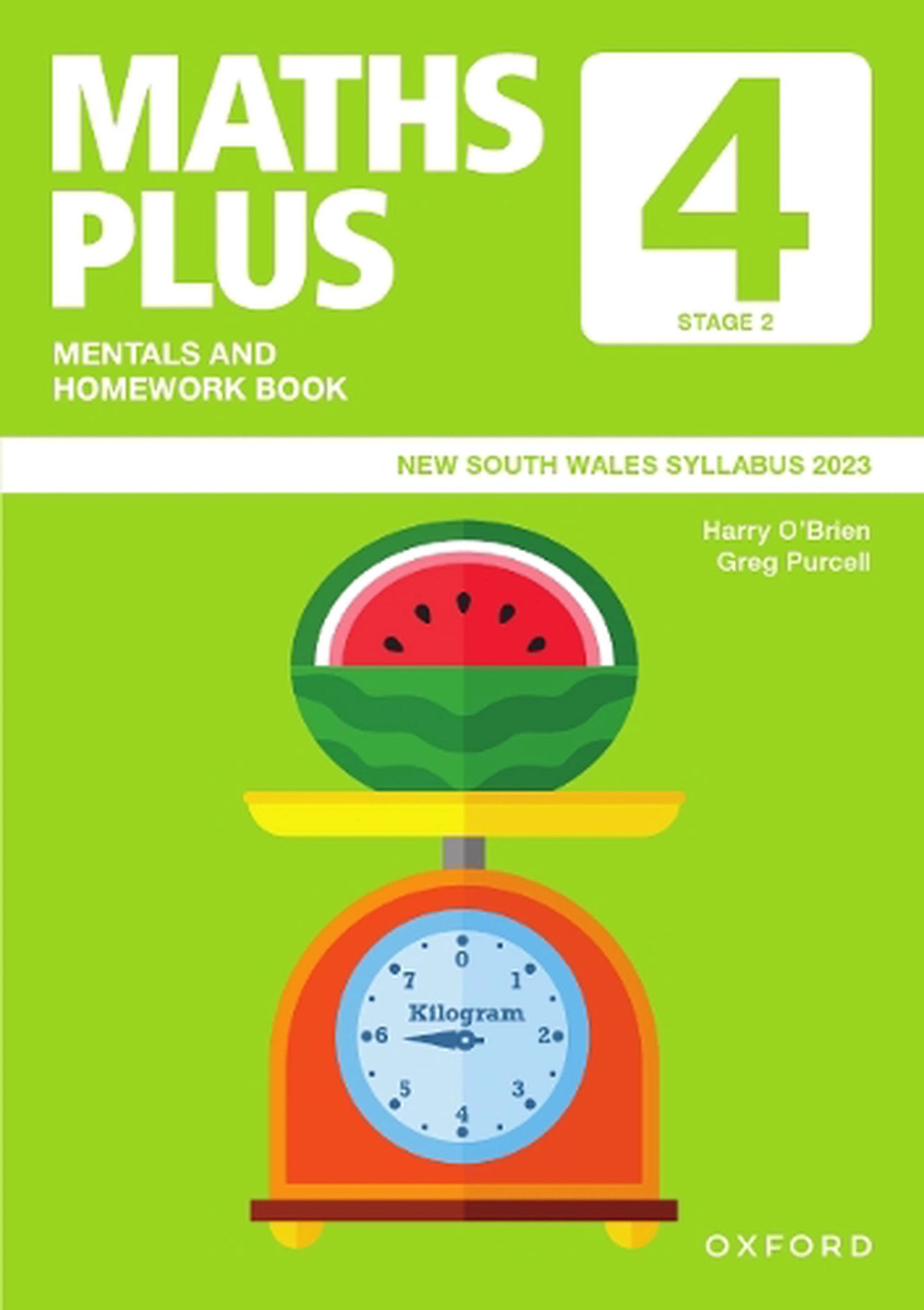 Maths Plus Stage 2 Mentals and Homework Book for New South Wales Syllabus 2023 on a green background
