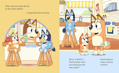 Comic strip with cartoon characters in a kitchen setting