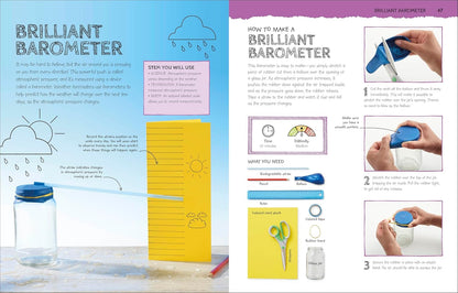 Instructions for making a 'Brilliant Barometer' with illustrations and text.