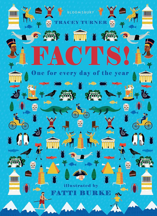 Book cover of 'FACTS!' with illustrations and text on a blue background