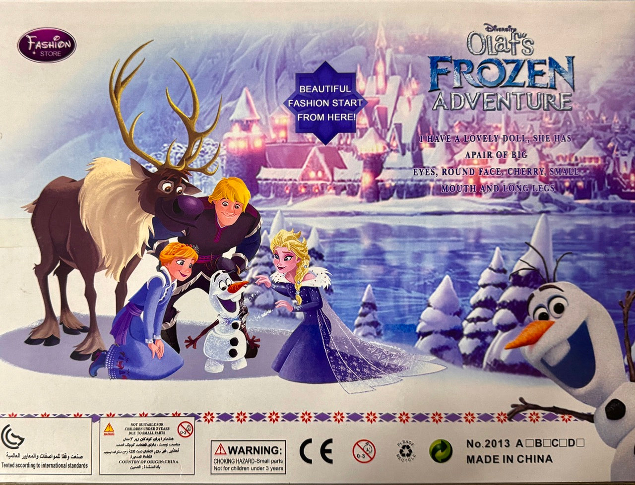 Product packaging for 'Frozen' featuring characters and scenic background