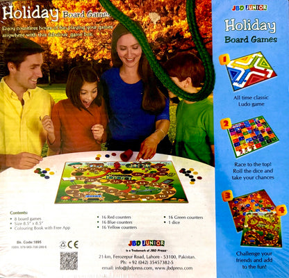 holiday board game with family playing the game