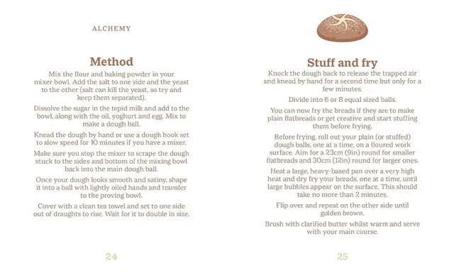 Bread-making instructions on a white background