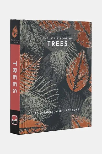 Book titled 'The Little Book of Trees' with leaf designs on a white background