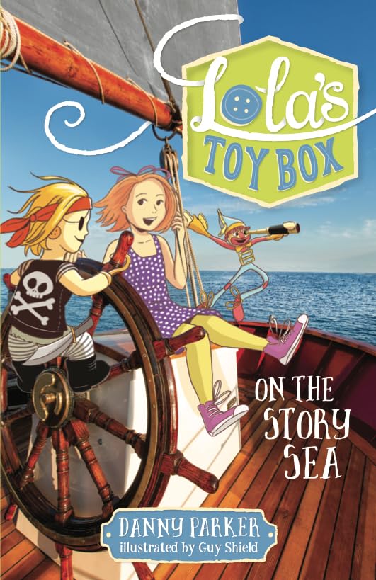 Book cover of 'On the Story Sea' from Lola's Toy Box series with two children on a ship.