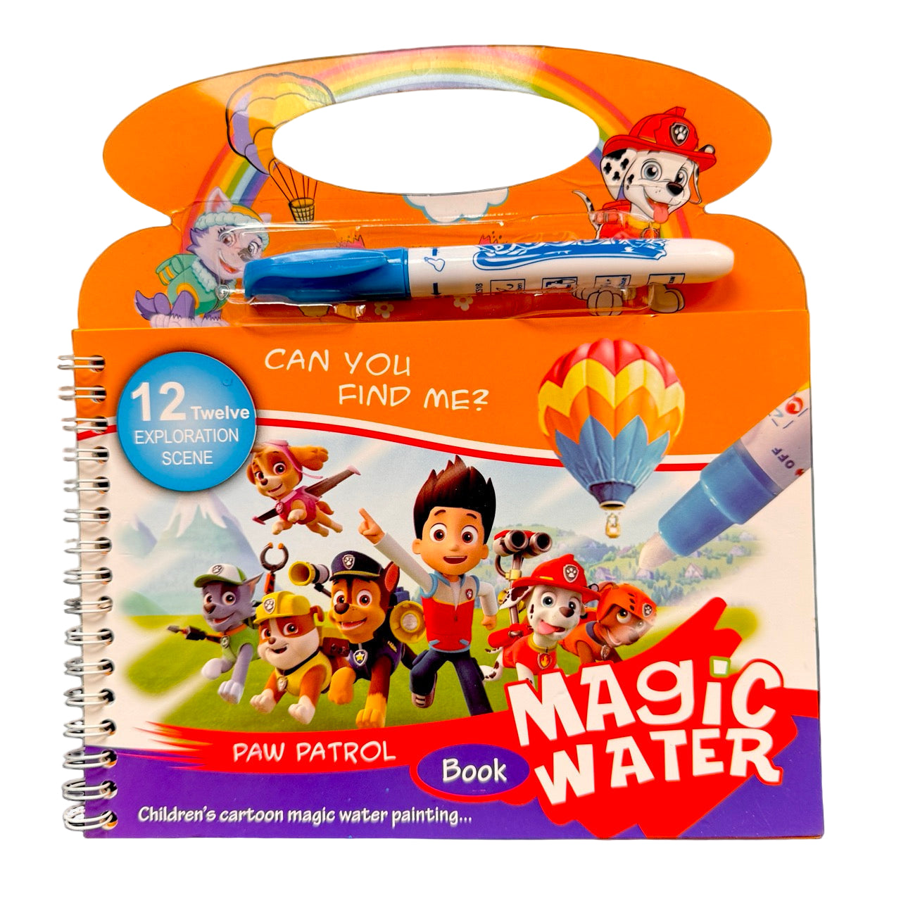 Paw Patrol magic water book with pen on white background