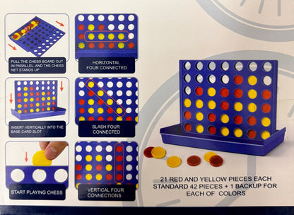 Board game with colorful pieces and instructions on a white background