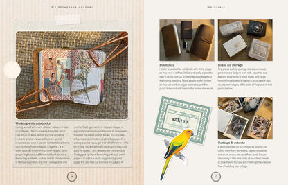 Product catalog page with a notebook, wallet, and decorative items.