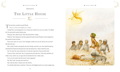 Illustrated book page with text and an illustration of children and a fairy.