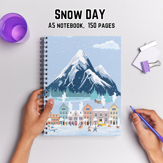 Snow Day A5 lined notebook