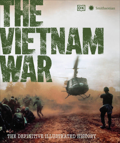 Book cover of 'The Vietnam War' with a helicopter and soldiers on a dust-covered field.