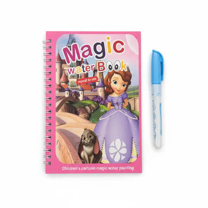 Magic water book with a pen on a white background